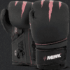 Predator Series pink accent 10oz girls boxing gloves shown upright displaying front and palm profiles.