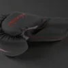 Side profile of a Predator Series red accent 14oz boxing glove showing the Predator Series branding.