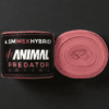 Predator Series pink 4.5m MexHybrid ladies boxing hand wraps shown rolled with branded wrist label.