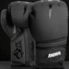 Predator Series black accent 14oz boxing gloves shown upright displaying front and palm profiles.