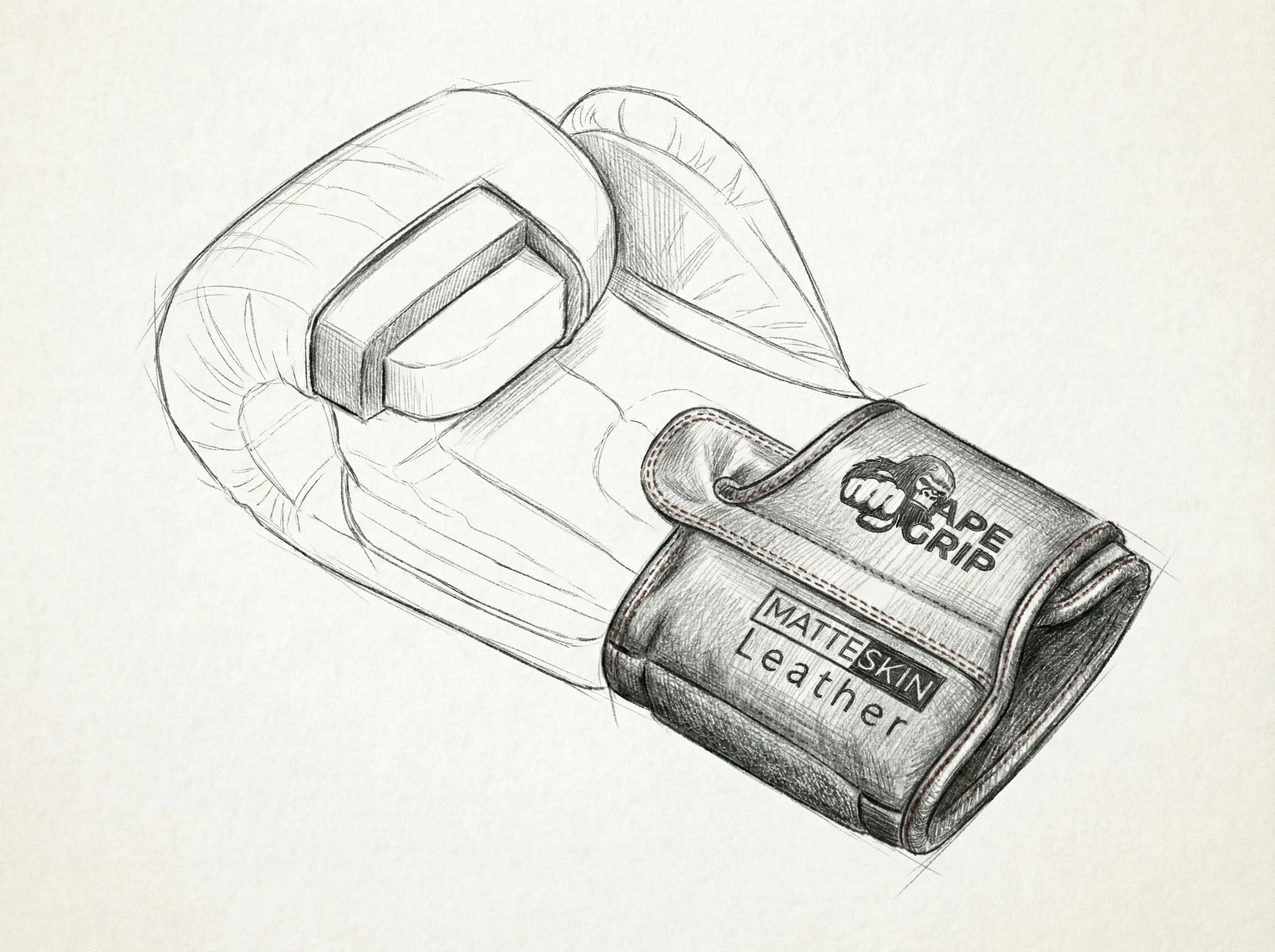 Cross section illustration showing wrist padding and velcro structure of Predator Series boxing gloves